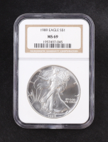 1989 American $1 Dollar Silver Eagle (NGC MS69) at PristineAuction.com