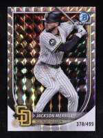 Jackson Merrill 2025 Topps Bowman Chrome Silver Geometric #38 #378/499 at PristineAuction.com