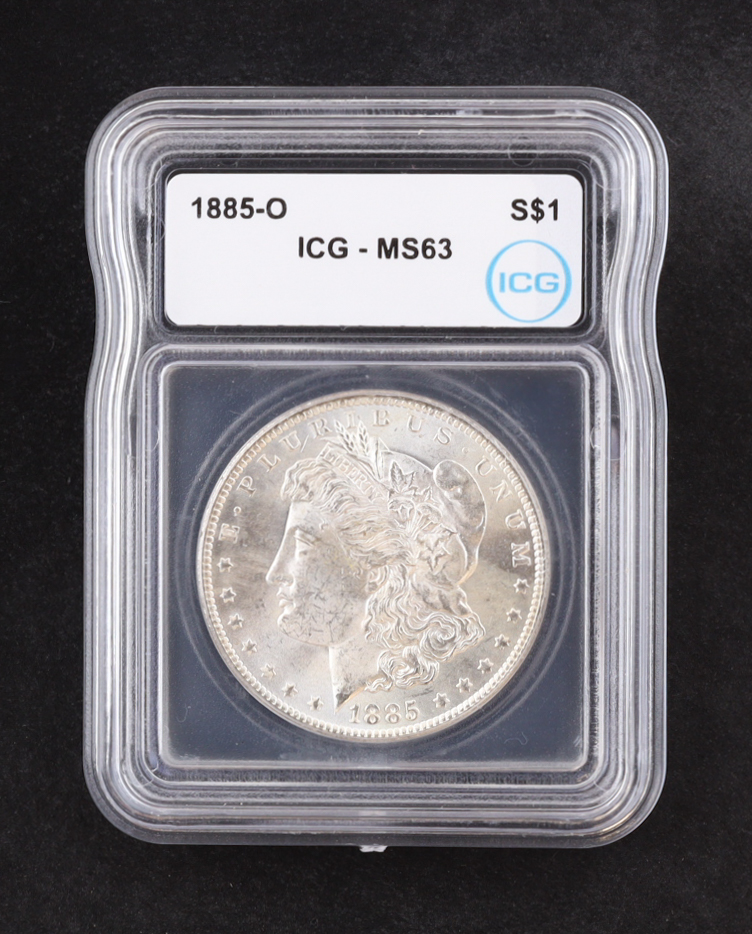1885-O Morgan Silver $1 Dollar (ICG MS63) at PristineAuction.com 1885-O Morgan Silver $1 Dollar (ICG MS63) at PristineAuction.com