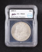 1885-O Morgan Silver $1 Dollar - Austin Hutto Signature Label (ICG MS64) at PristineAuction.com