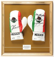 Julio Cessar Chavez, Marco Antonio Barrera & Erik Morales Signed Custom Framed Set of (2) Mexico Professional Boxing Gloves (JSA) at PristineAuction.com
