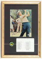 Jack Nicklaus Signed Custom Framed Photo Display with Masters Pin & Scorecard (PSA) at PristineAuction.com