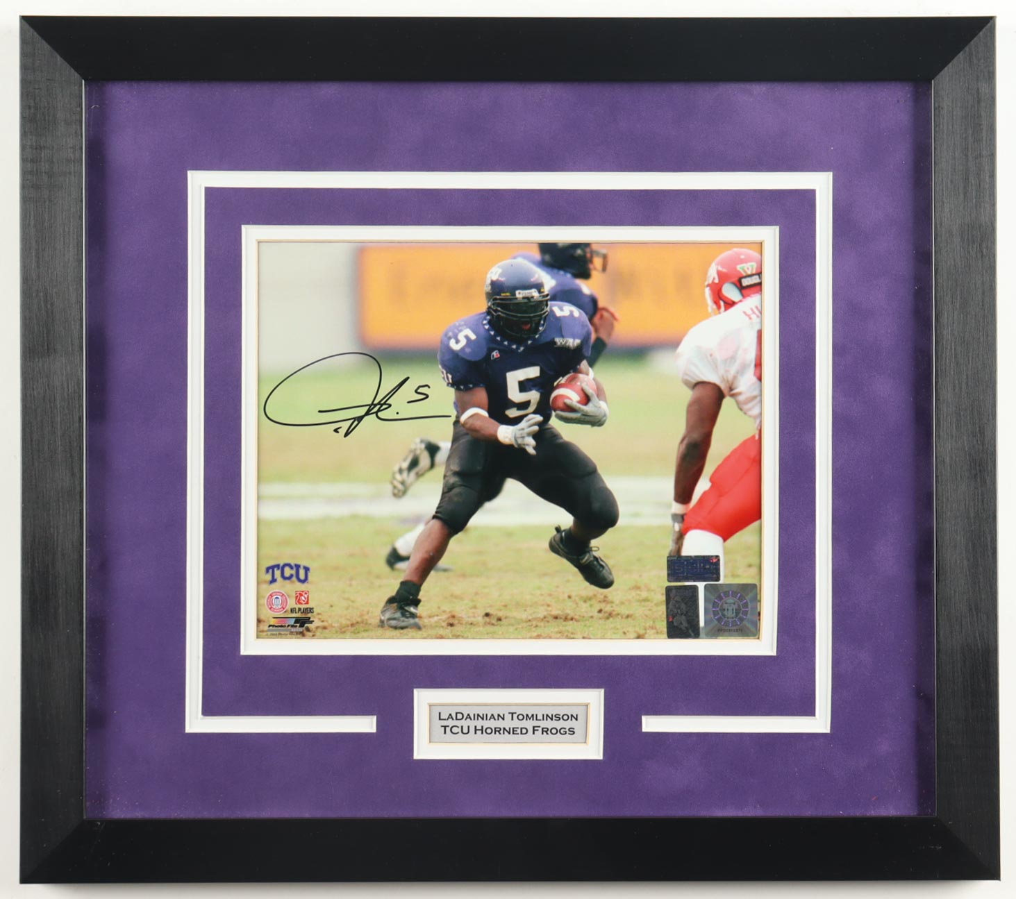 LaDainian Tomlinson Signed TCU Horned Frogs Custom Framed Photo Display (Tomlinson) at PristineAuction.com LaDainian Tomlinson Signed TCU Horned Frogs Custom Framed Photo Display (Tomlinson) at PristineAuction.com
