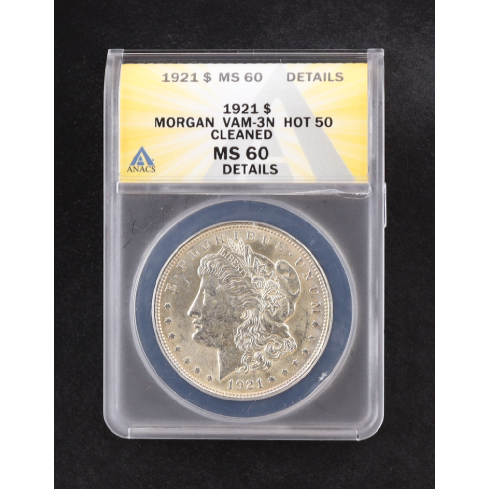 1921 Morgan Silver $1 Dollar - "HOT 50" VAM-3N (ANACS MS60) at PristineAuction.com