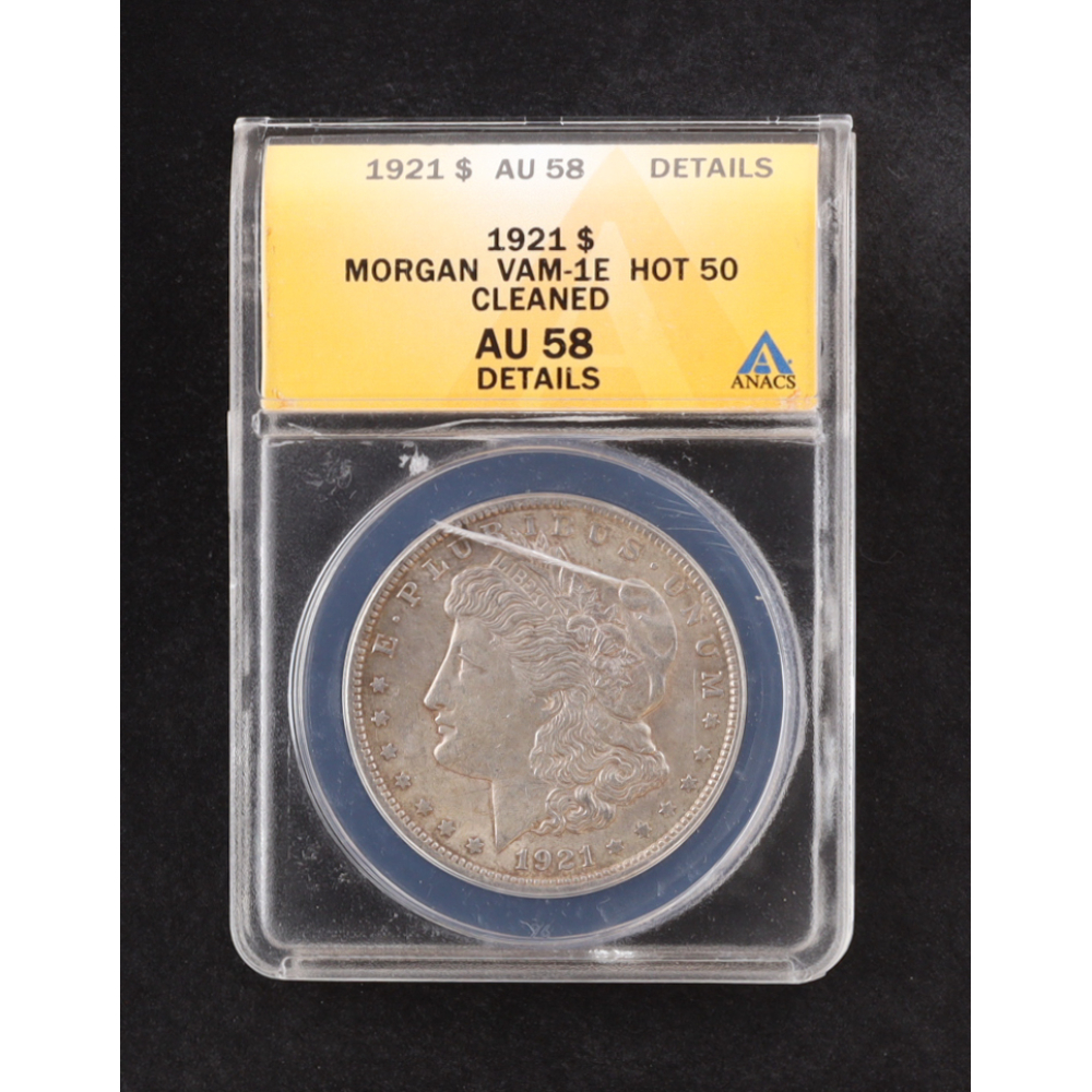 1921 Morgan Silver $1 Dollar - "HOT 50" VAM-1E (ANACS MS60) at PristineAuction.com