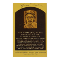 Jesse Haines Signed Hall Of Fame Plaque Postcard (Beckett) at PristineAuction.com