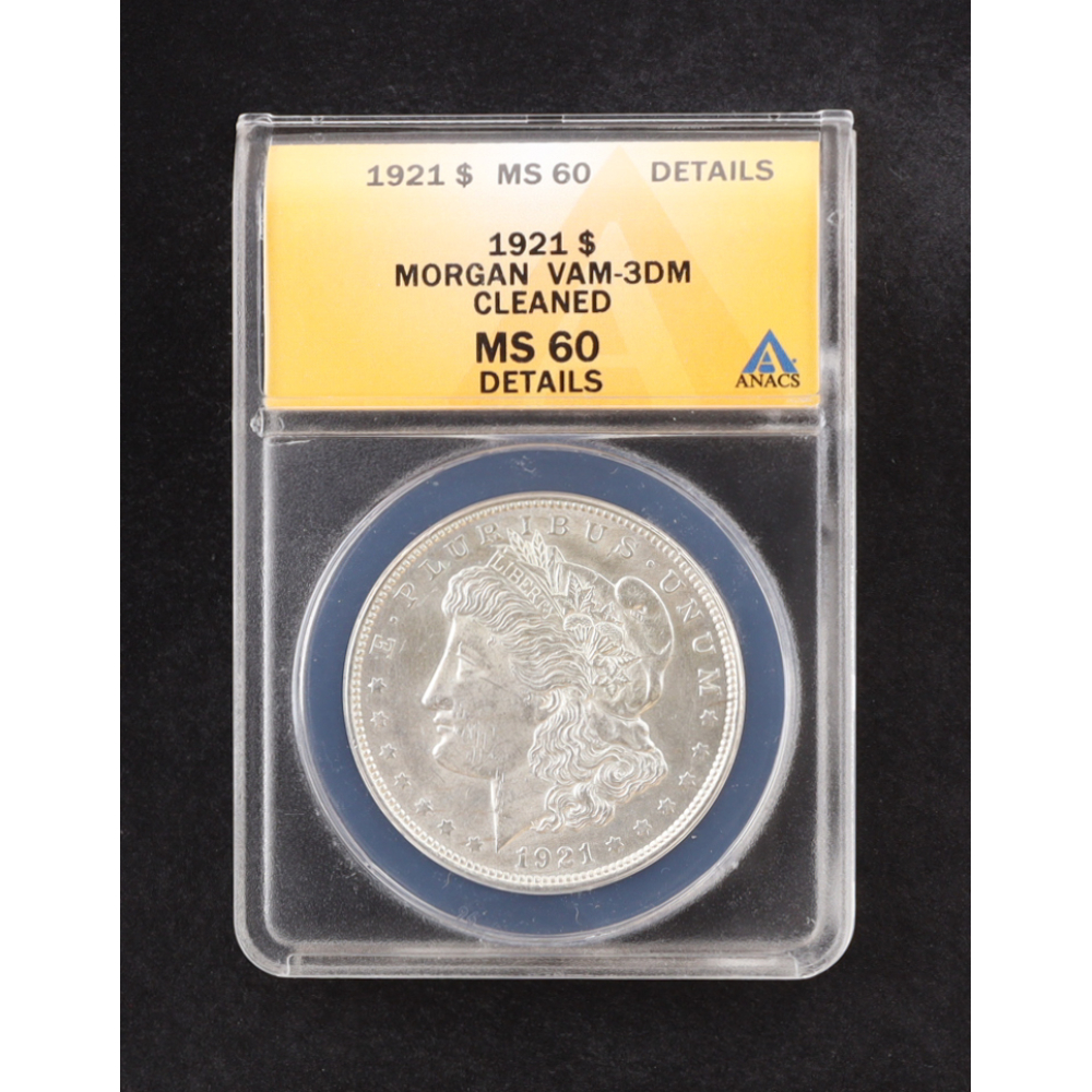 1921 Morgan Silver $1 Dollar - VAM 3DM (ANACS MS60) at PristineAuction.com