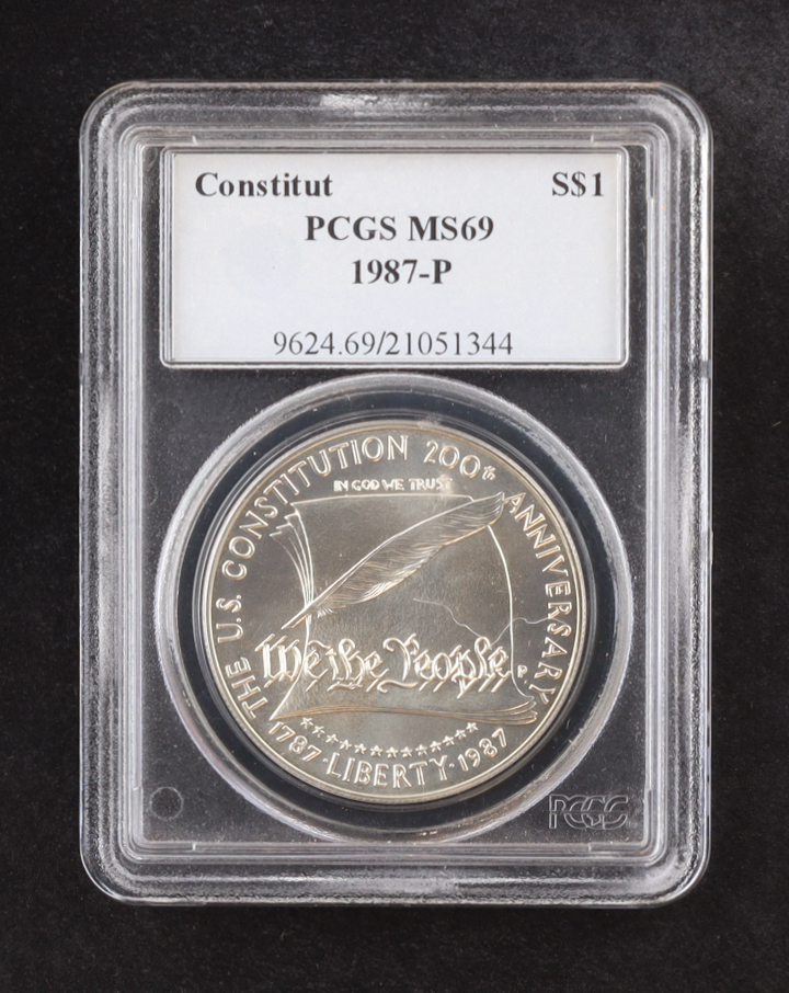 1987-P U.S. Constitution 200th Anniversary Silver $1 Dollar (PCGS MS69) at PristineAuction.com 1987-P U.S. Constitution 200th Anniversary Silver $1 Dollar (PCGS MS69) at PristineAuction.com