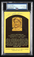 Lou Boudreau Signed Cut on Hall of Fame Plaque Postcard (PSA) at PristineAuction.com
