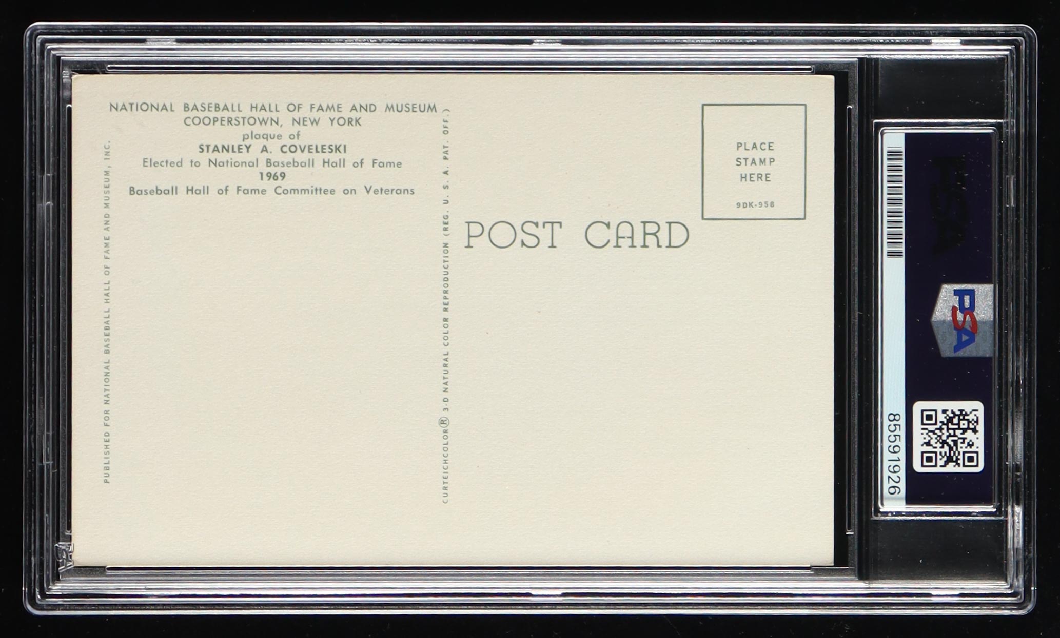 Stanley Coveleski Signed Cut on Hall of Fame Plaque Postcard (PSA) at PristineAuction.com Stanley Coveleski Signed Cut on Hall of Fame Plaque Postcard (PSA) at PristineAuction.com