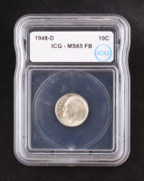 1948-D Roosevelt Silver Dime, Full Bands (ICG MS65 FB) at PristineAuction.com