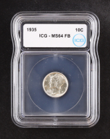 1935 Mercury Silver Dime, Full Bands (ICG MS64 FB) at PristineAuction.com
