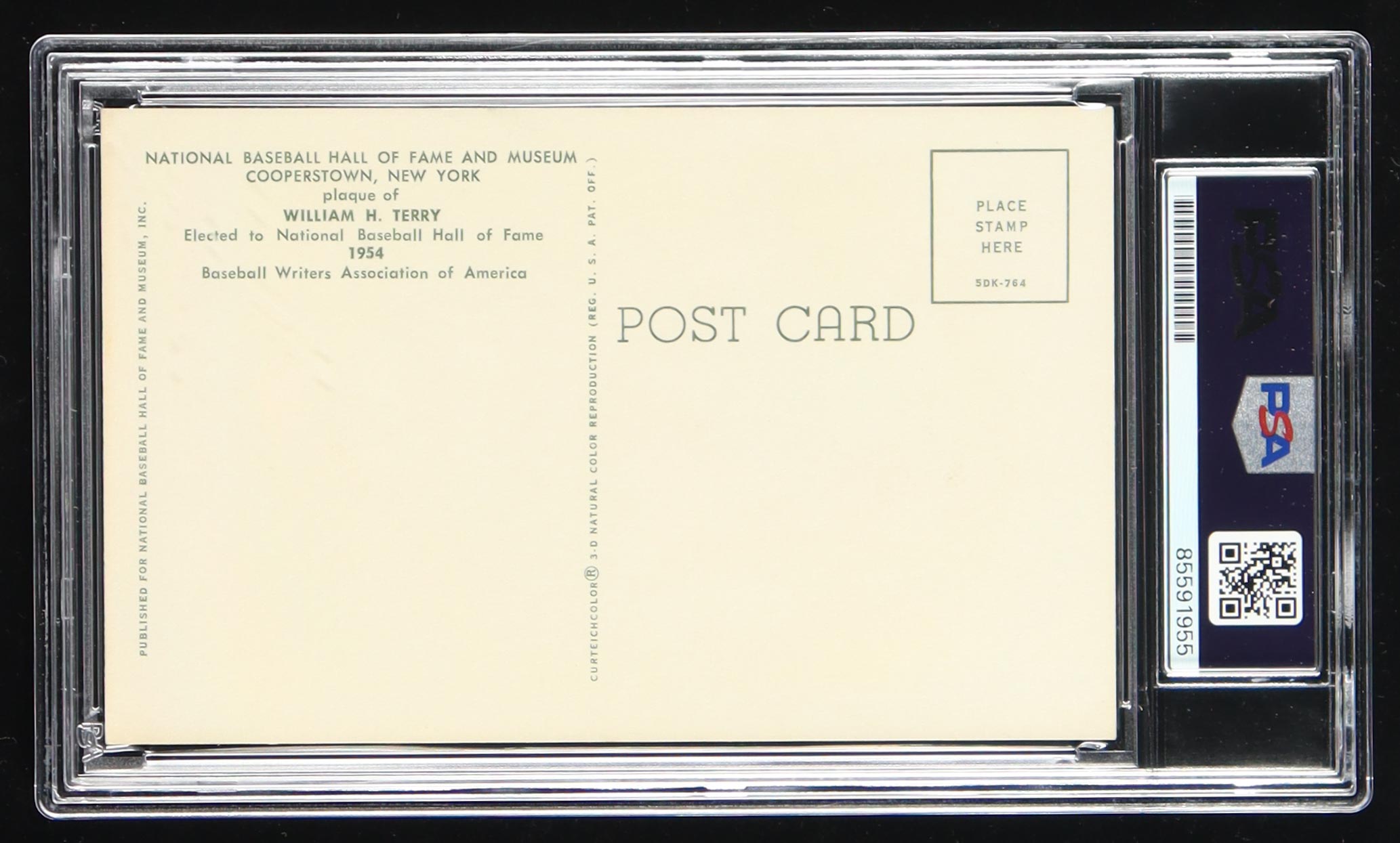 William Terry Signed Cut on Hall of Fame Plaque Postcard (PSA) at PristineAuction.com William Terry Signed Cut on Hall of Fame Plaque Postcard (PSA) at PristineAuction.com