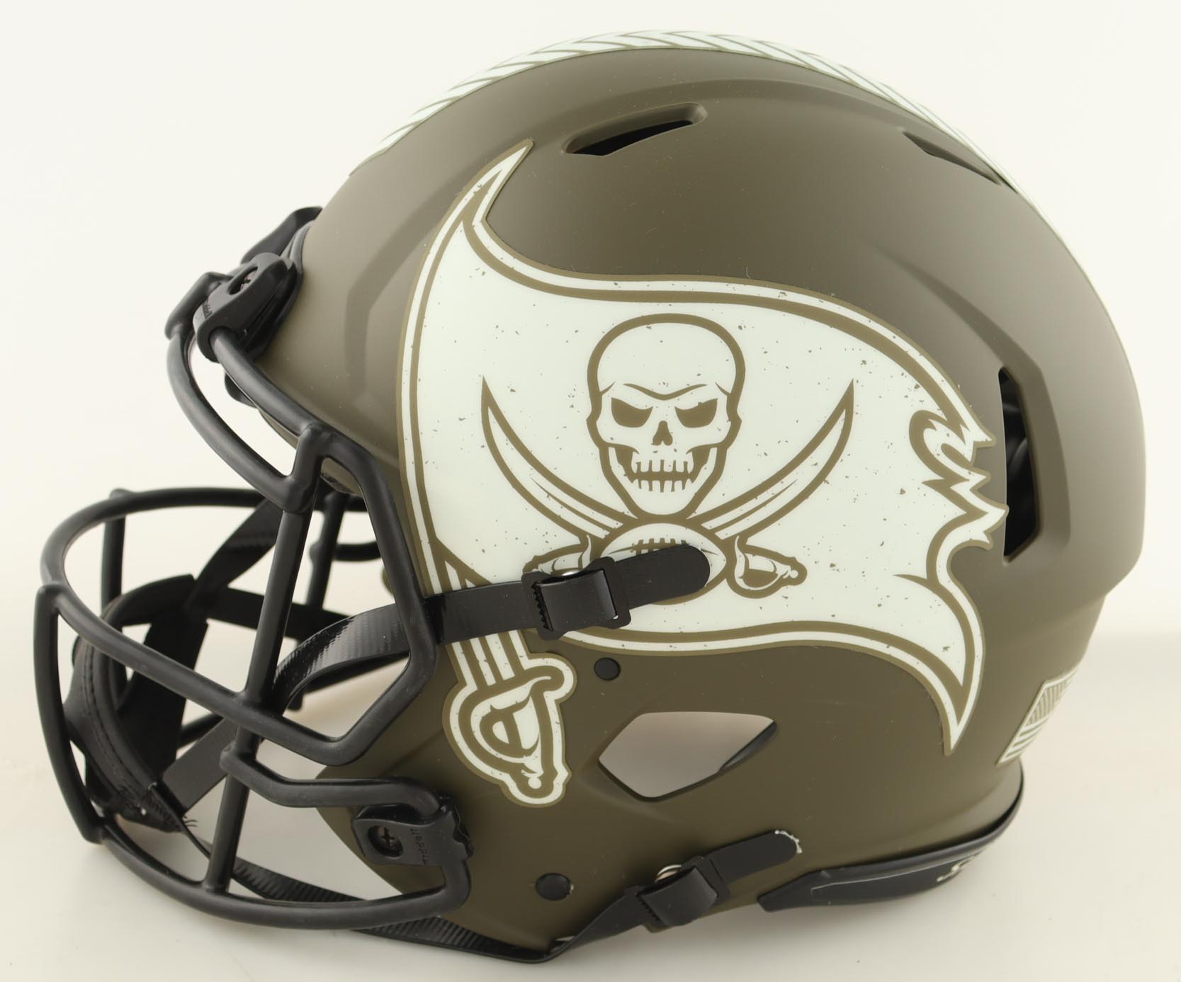 Mike Alstott Signed Buccaneers Full-Size Authentic On-Field Salute to Service Alternate Speed Helmet Inscribed "A-Train" & "SB XXXVII Champs!" (PSA) at PristineAuction.com Mike Alstott Signed Buccaneers Full-Size Authentic On-Field Salute to Service Alternate Speed Helmet Inscribed "A-Train" & "SB XXXVII Champs!" (PSA) at PristineAuction.com