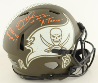 Mike Alstott Signed Buccaneers Full-Size Authentic On-Field Salute to Service Alternate Speed Helmet Inscribed "A-Train" & "SB XXXVII Champs!" (PSA) at PristineAuction.com