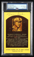 Warren Spahn Signed Cut on Hall of Fame Plaque Postcard (PSA) at PristineAuction.com