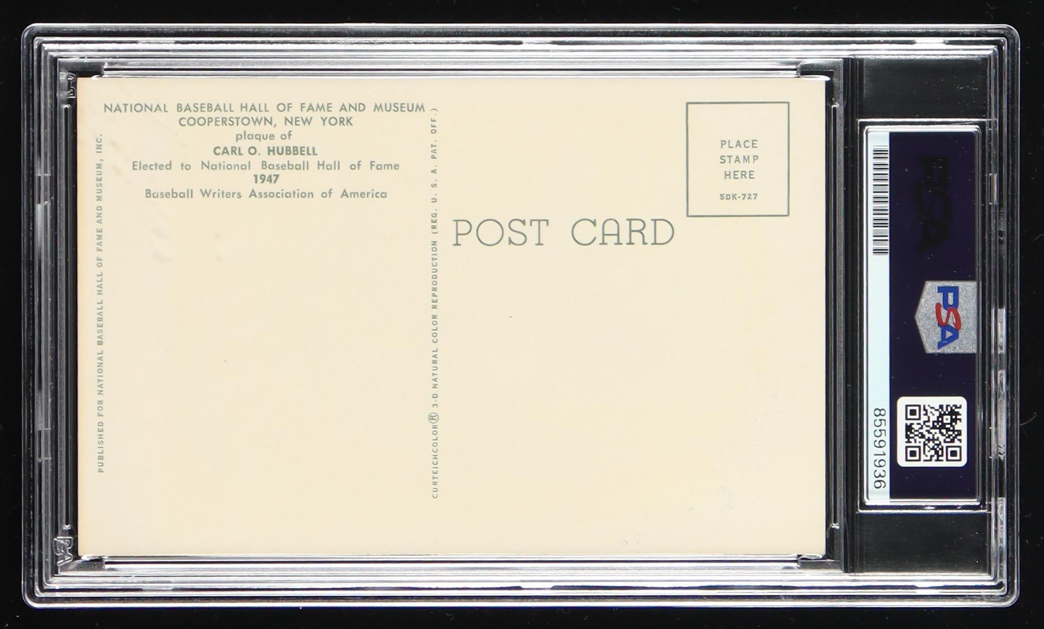 Carl Hubbell Signed Cut on Hall of Fame Plaque Postcard (PSA) at PristineAuction.com Carl Hubbell Signed Cut on Hall of Fame Plaque Postcard (PSA) at PristineAuction.com