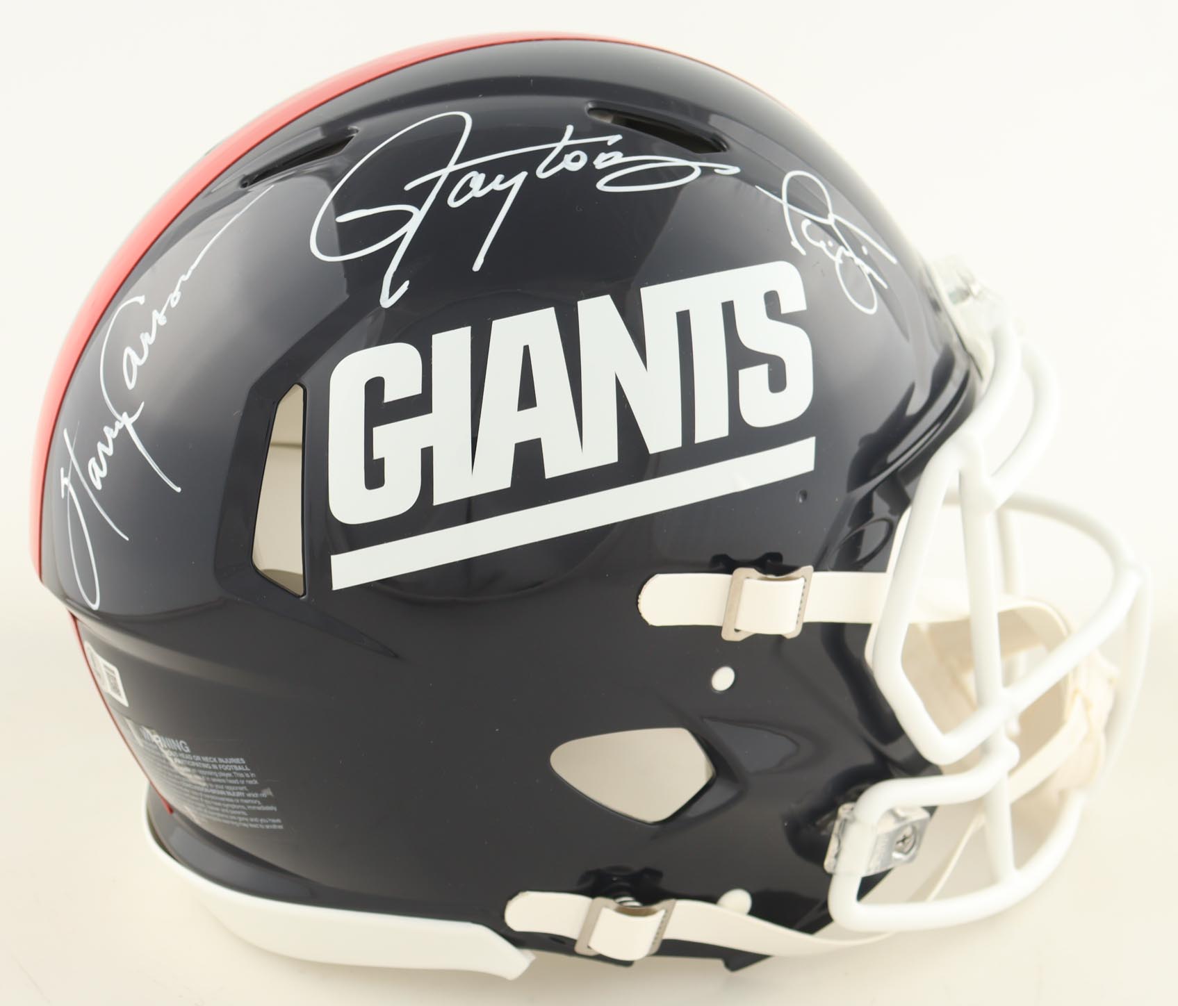 Harry Carson, Phil Simms & Lawrence Taylor Signed Giants Full-Size Authentic On-Field Speed Helmet (Beckett) at PristineAuction.com Harry Carson, Phil Simms & Lawrence Taylor Signed Giants Full-Size Authentic On-Field Speed Helmet (Beckett) at PristineAuction.com