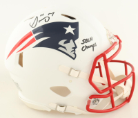 Sony Michel Signed Patriots Full-Size Authentic Flat White Speed Helmet Inscribed "SBLIII Champs" (Beckett) at PristineAuction.com