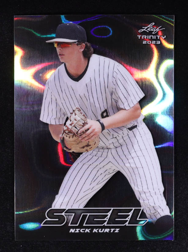 Nick Kurtz 2023 Leaf Trinity Mega Box Steel Lava #S51 RC at PristineAuction.com Nick Kurtz 2023 Leaf Trinity Mega Box Steel Lava #S51 RC at PristineAuction.com