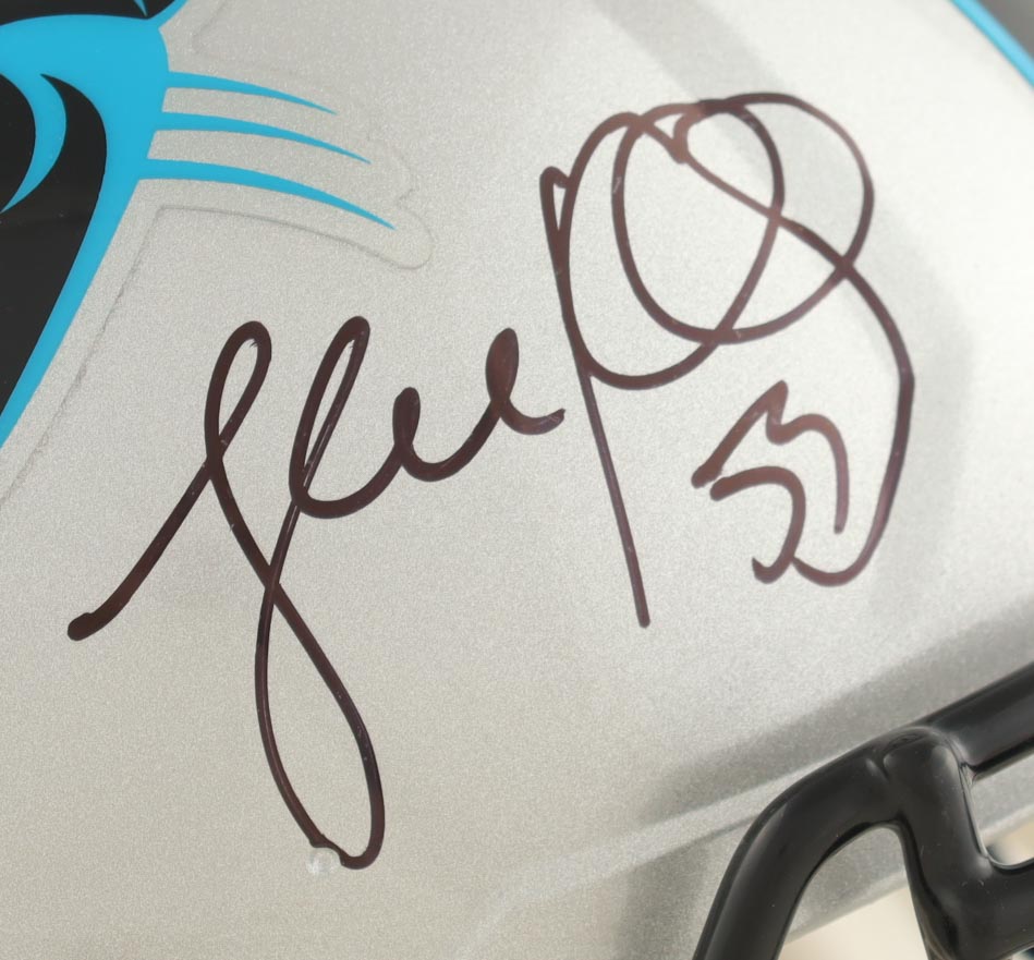 Luke Kuechly Signed Panthers Full-Size Authentic On-Field Speed Helmet (Beckett) at PristineAuction.com Luke Kuechly Signed Panthers Full-Size Authentic On-Field Speed Helmet (Beckett) at PristineAuction.com