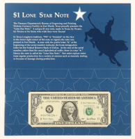 U.S. $1 Texas Lone Star Federal Reserve Star Note with Original Packaging at PristineAuction.com