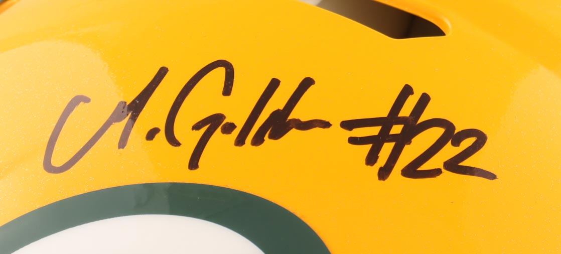 Matthew Golden Signed Packers Full-Size Authentic On-Field Speed Helmet (Beckett) at PristineAuction.com Matthew Golden Signed Packers Full-Size Authentic On-Field Speed Helmet (Beckett) at PristineAuction.com