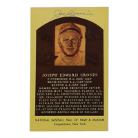 Joe Cronin Signed Hall Of Fame Plaque Postcard (PSA) at PristineAuction.com