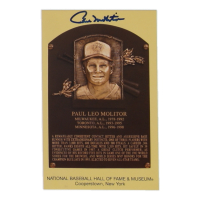 Paul Molitor Signed Hall Of Fame Plaque Postcard (JSA) at PristineAuction.com