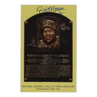 Roberto Alomar Signed Hall Of Fame Plaque Postcard (JSA) at PristineAuction.com