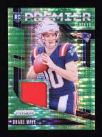 Drake Maye 2024 Panini Prizm Premier Jerseys Neon Green Pulsar #6 RC at PristineAuction.com