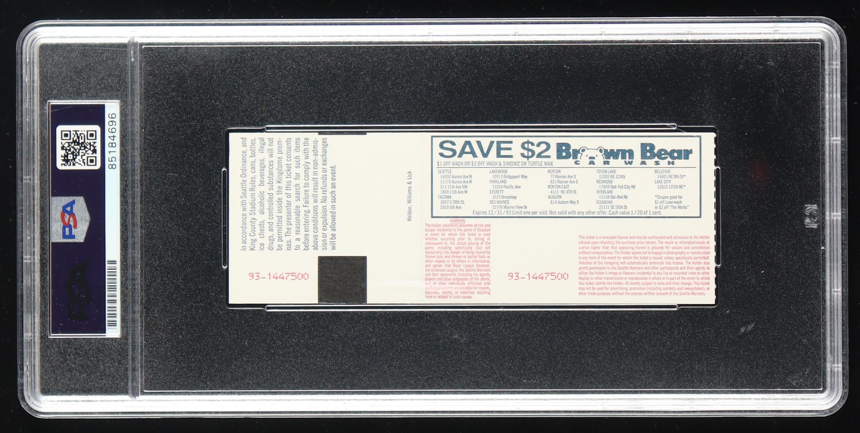 Nolan Ryan Signed 1993 Original Last Game Ticket (PSA Auto 10) at PristineAuction.com Nolan Ryan Signed 1993 Original Last Game Ticket (PSA Auto 10) at PristineAuction.com