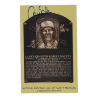Larry Walker Signed Hall Of Fame Plaque Postcard (TriStar) at PristineAuction.com