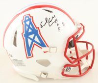 Earl Campbell Signed Oilers Full-Size Authentic On-Field Speed Helmet Inscribed "HOF 91" (Beckett) at PristineAuction.com