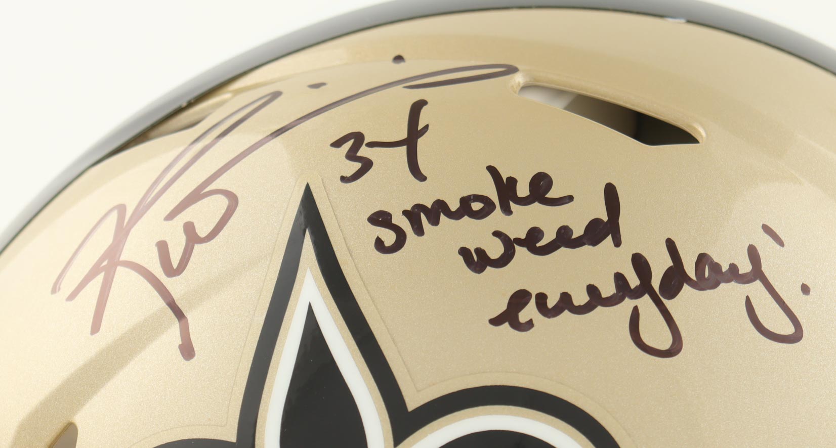 Ricky Williams Signed Saints Full-Size Authentic On-Field Speed Helmet Inscribed "Smoke Weed Everyday!" (Beckett) at PristineAuction.com Ricky Williams Signed Saints Full-Size Authentic On-Field Speed Helmet Inscribed "Smoke Weed Everyday!" (Beckett) at PristineAuction.com