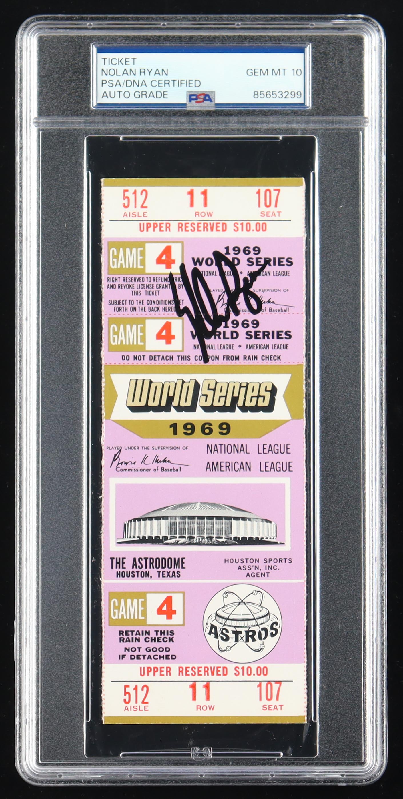 Nolan Ryan Signed 1969 World Series Game Ticket (PSA Auto 10) at PristineAuction.com Nolan Ryan Signed 1969 World Series Game Ticket (PSA Auto 10) at PristineAuction.com