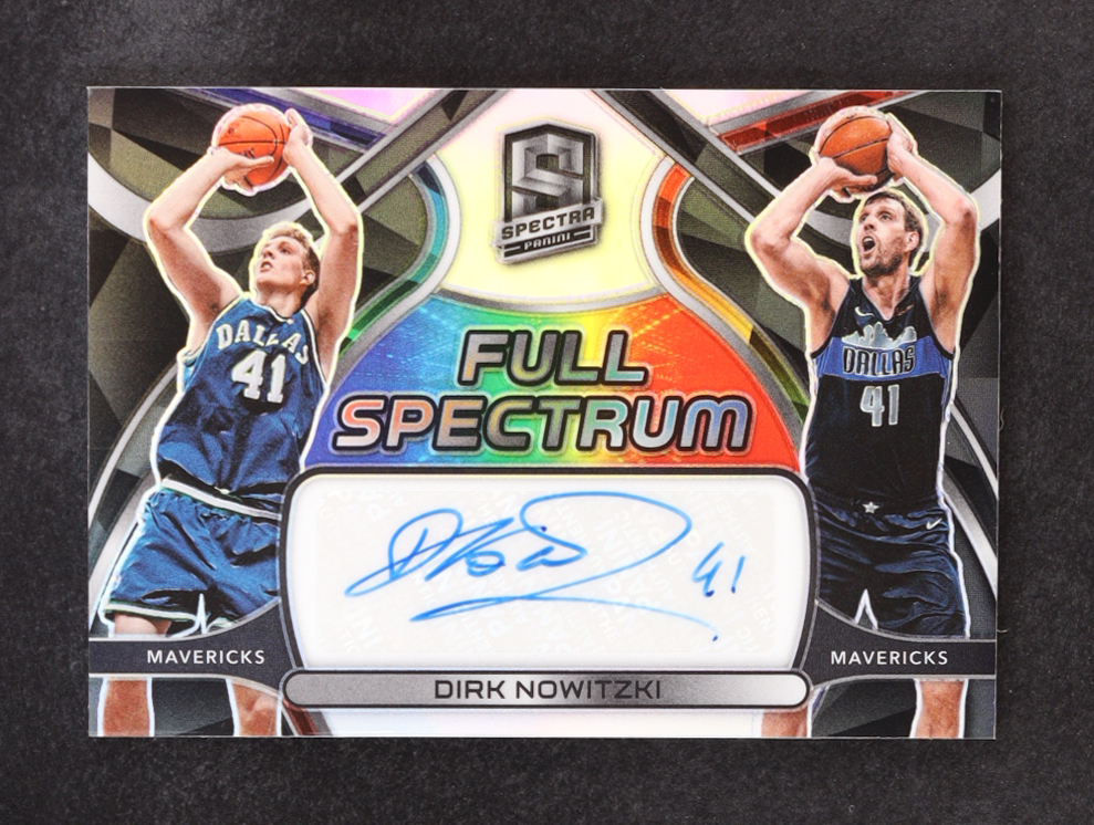 Dirk Nowitzki 2021-22 Panini Spectra Full Spectrum Signatures #21 #36/49 at PristineAuction.com Dirk Nowitzki 2021-22 Panini Spectra Full Spectrum Signatures #21 #36/49 at PristineAuction.com