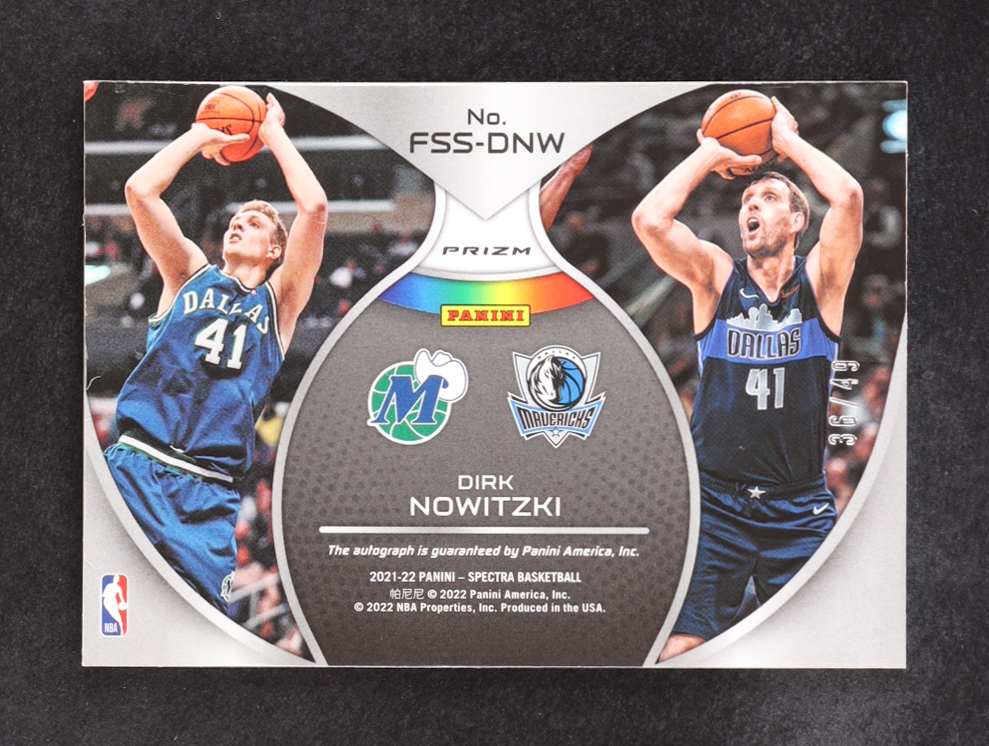 Dirk Nowitzki 2021-22 Panini Spectra Full Spectrum Signatures #21 #36/49 at PristineAuction.com Dirk Nowitzki 2021-22 Panini Spectra Full Spectrum Signatures #21 #36/49 at PristineAuction.com