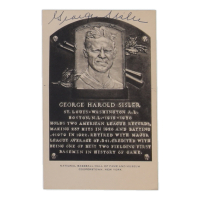 George Sisler Signed Hall Of Fame Plaque Postcard (JSA) at PristineAuction.com