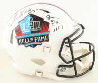 Shannon Sharpe & Sterling Sharpe Signed Pro Football Hall of Fame Logo Full-Size Authentic On-Field Speed Helmet Inscribed "HOF 11" (Beckett) at PristineAuction.com