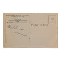 Ford Frick Signed Hall Of Fame Plaque Postcard (JSA) at PristineAuction.com