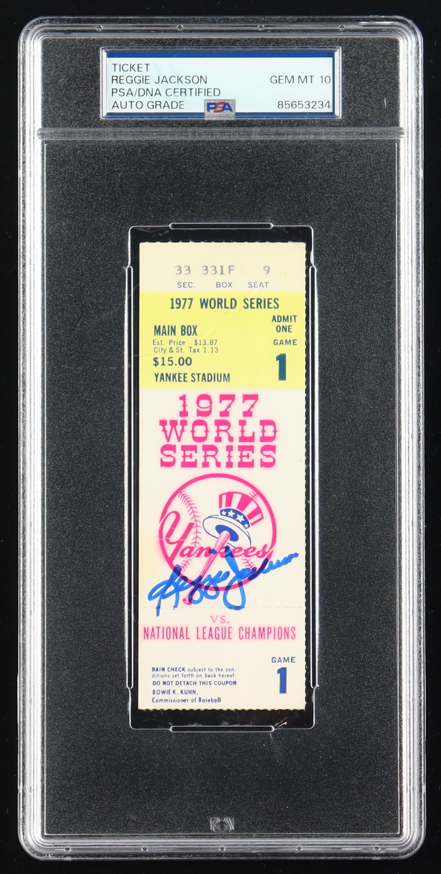 Reggie Jackson Signed 1977 World Series Ticket (PSA Auto 10) at PristineAuction.com Reggie Jackson Signed 1977 World Series Ticket (PSA Auto 10) at PristineAuction.com