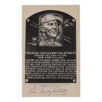 Leo "Gabby" Hartnett Signed Hall Of Fame Plaque Postcard (JSA) at PristineAuction.com