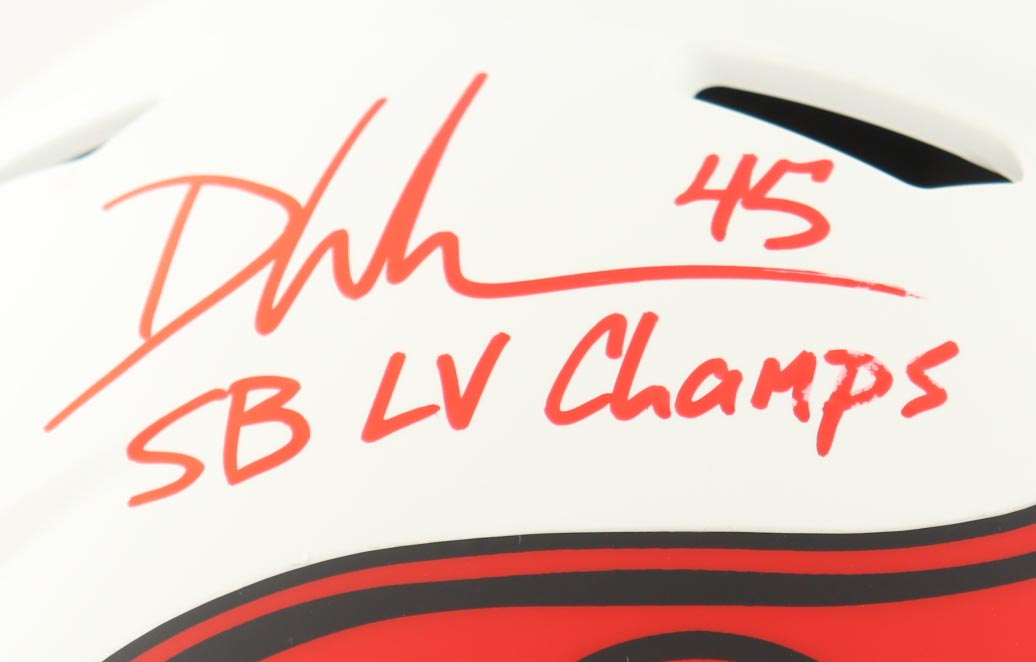 Devin White Signed Buccaneers Full-Size Authentic On-Field Lunar Eclipse Alternate Speed Helmet Inscribed "SB LV Champs" (Beckett) at PristineAuction.com Devin White Signed Buccaneers Full-Size Authentic On-Field Lunar Eclipse Alternate Speed Helmet Inscribed "SB LV Champs" (Beckett) at PristineAuction.com