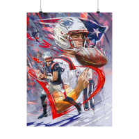 Drake Maye Patriots 36x24 Poster at PristineAuction.com