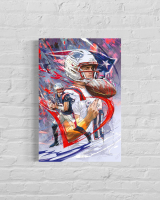 Drake Maye Patriots Custom 9x12 Canvas at PristineAuction.com