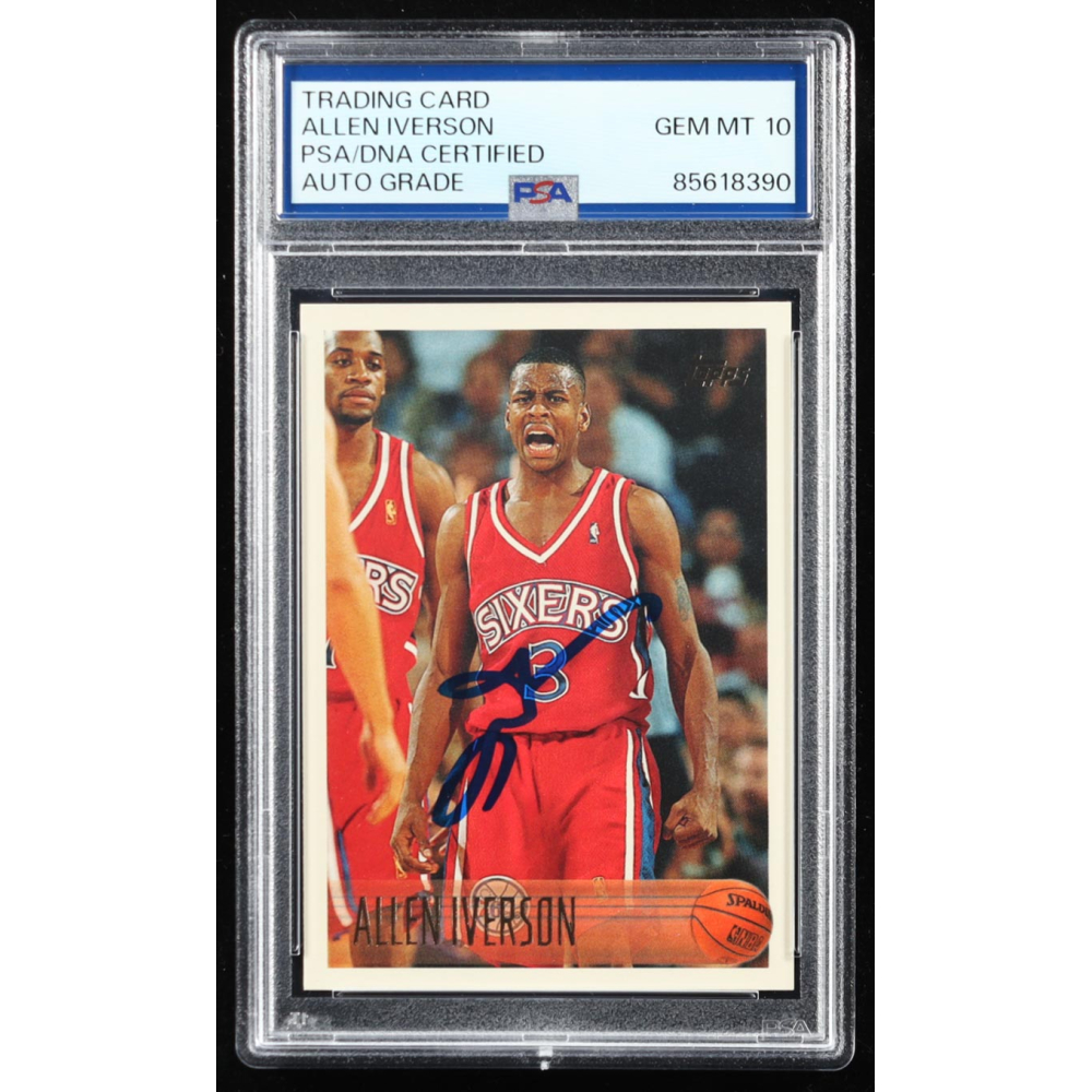Allen Iverson Signed 1996-97 Topps #171 RC (PSA | Auto 10 ) at PristineAuction.com