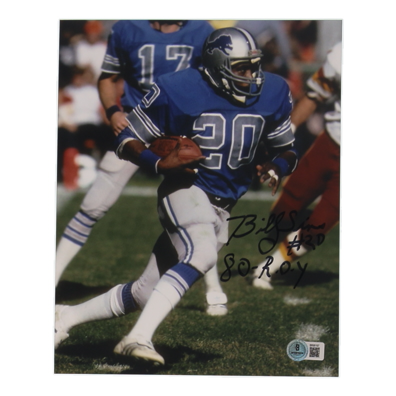 Billy Sims Signed Lions 8x10 Photo Inscribed "80 ROY" (Beckett) at PristineAuction.com Billy Sims Signed Lions 8x10 Photo Inscribed "80 ROY" (Beckett) at PristineAuction.com