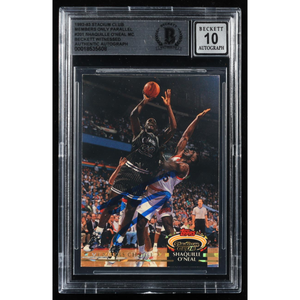 Shaquille O'Neal Signed 1992-93 Stadium Club #201 (BGS | Auto 10) at PristineAuction.com
