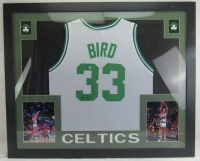 Larry Bird Signed Custom Framed Jersey (Beckett) at PristineAuction.com